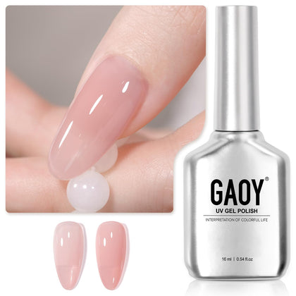 GAOY Pink Jelly Gel Nail Polish 16ml front view