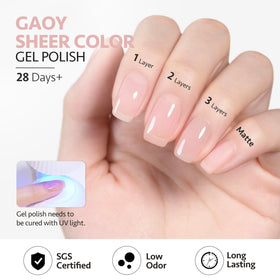 GAOY Pink Jelly Nude Gel Nail Polish close-up of texture