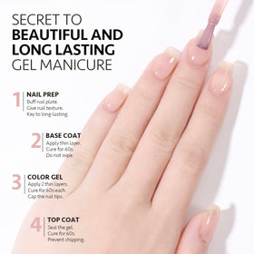 GAOY Pink Jelly Nude Gel Nail Polish curing under UV lamp