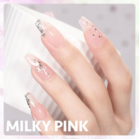 GAOY Pink Jelly Nude Gel Nail Polish swatch on nails