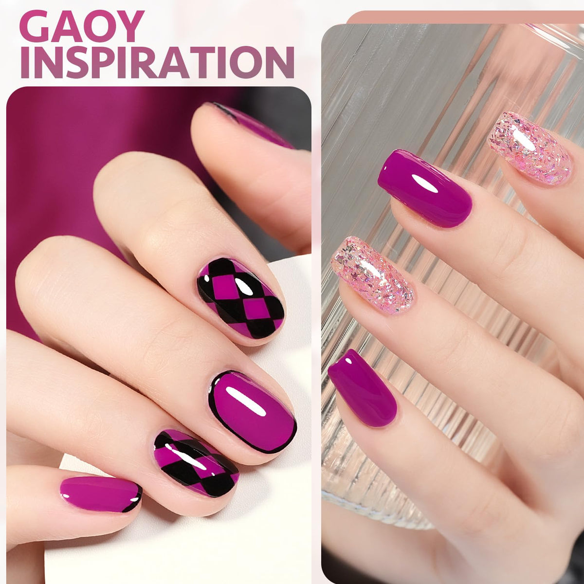 GAOY Purple Gel Nail Polish applied on nails