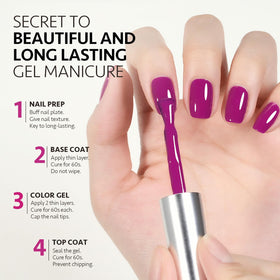GAOY Purple Gel Nail Polish curing under UV lamp