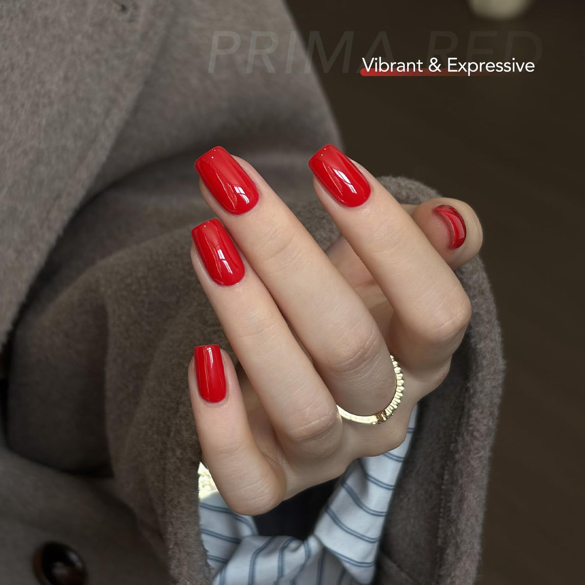 GAOY Red Gel Nail Polish 16ml applied on nails