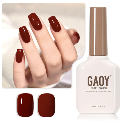 GAOY Red Gel Nail Polish 16ml bottle front view