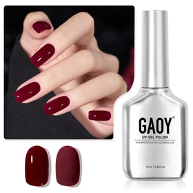 GAOY Red Gel Nail Polish 16ml dark red cherry bottle front view