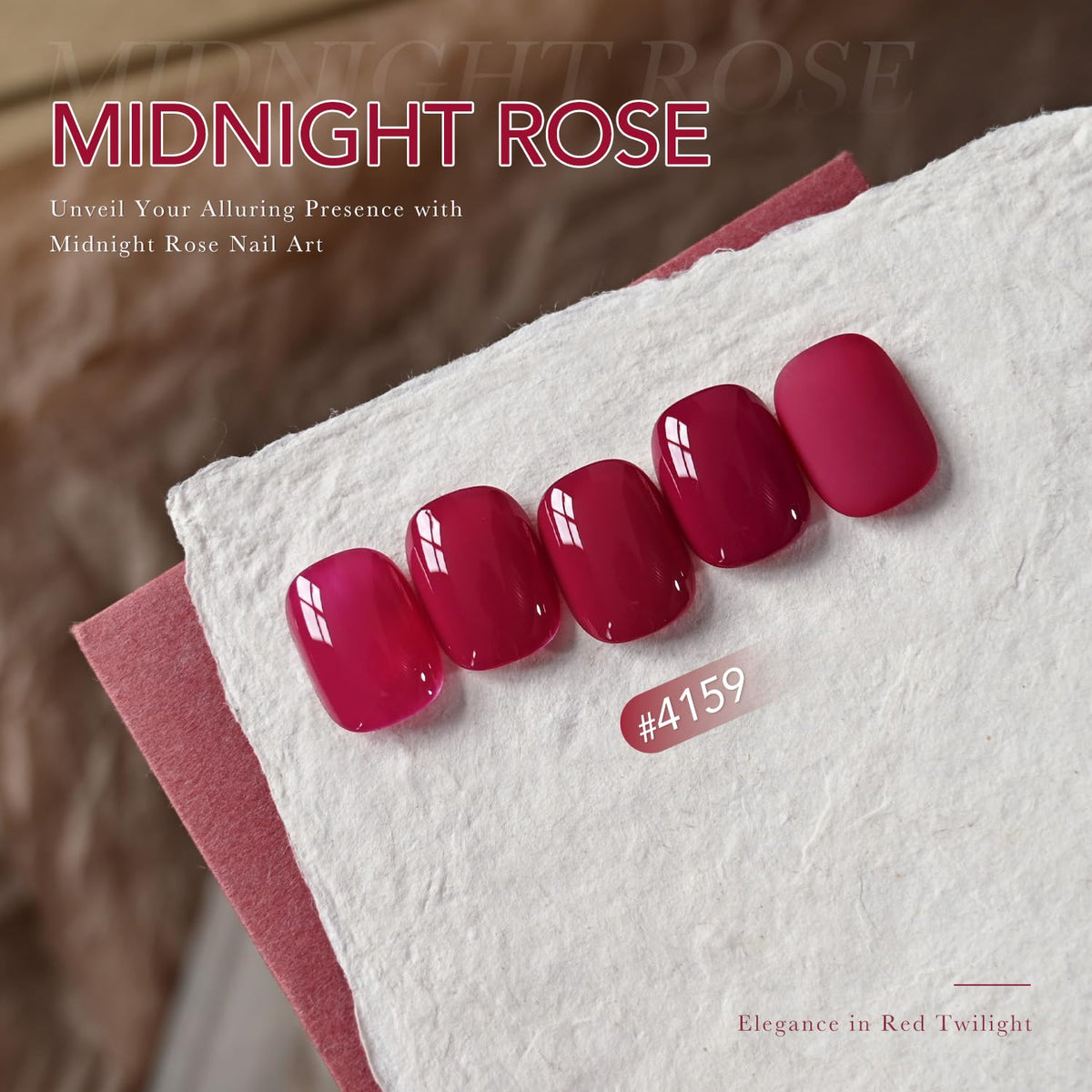 GAOY Red Gel Nail Polish 16ml Midnight Rose bottle side view