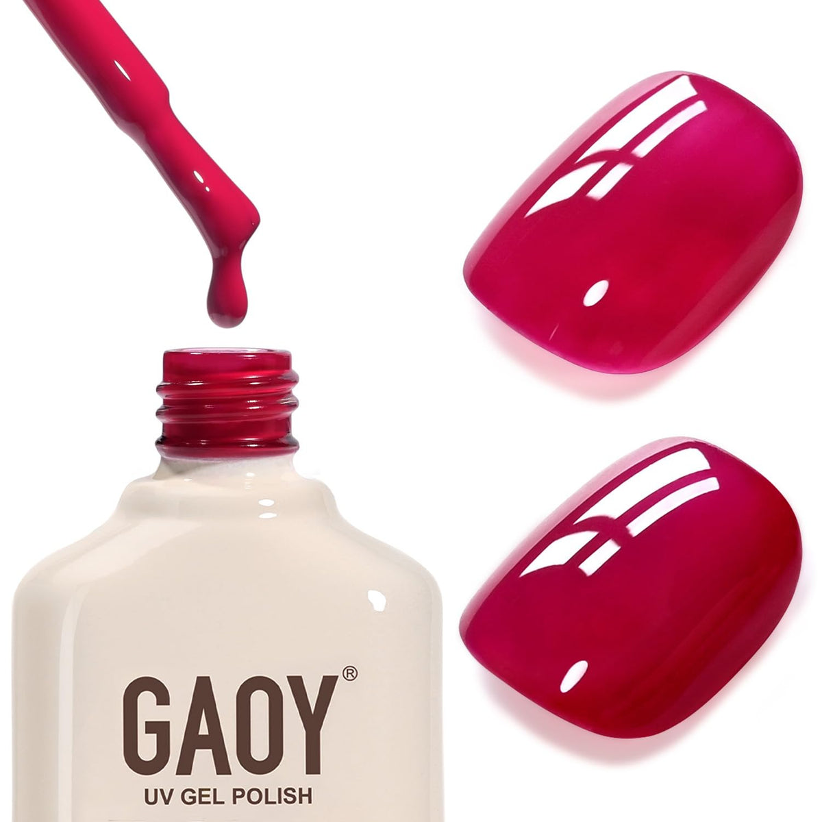 GAOY Red Gel Nail Polish 16ml Midnight Rose front view