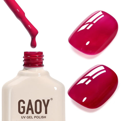 GAOY Red Gel Nail Polish 16ml Midnight Rose front view
