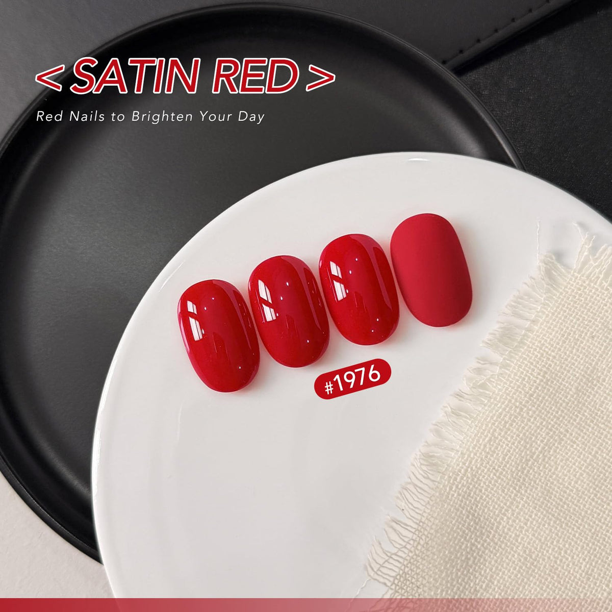 GAOY Red Gel Nail Polish 16ml satin red bottle side view