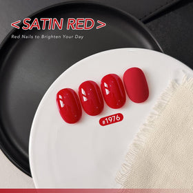 GAOY Red Gel Nail Polish 16ml satin red bottle side view
