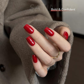 GAOY Red Gel Nail Polish 16ml satin red texture close-up
