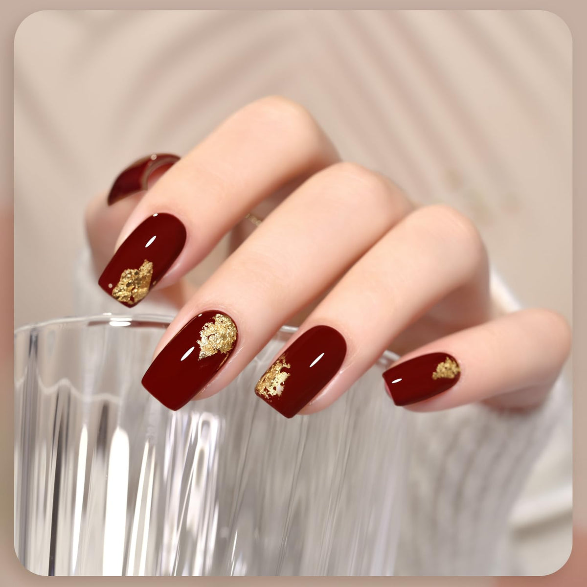 GAOY Red Gel Nail Polish applied on nails