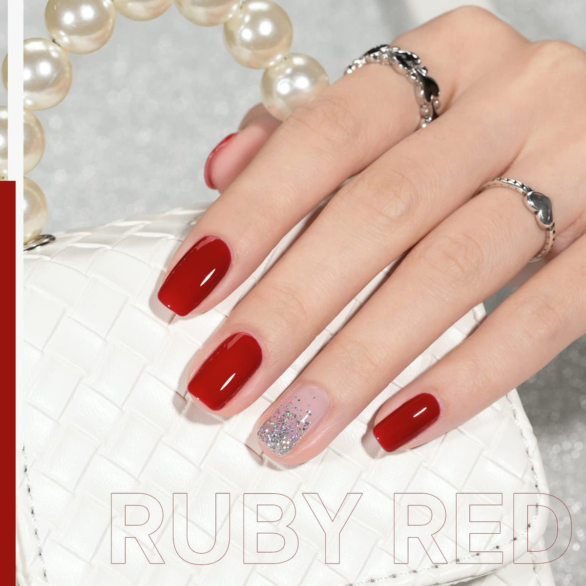 GAOY Ruby Red Gel Nail Polish with nail art tools
