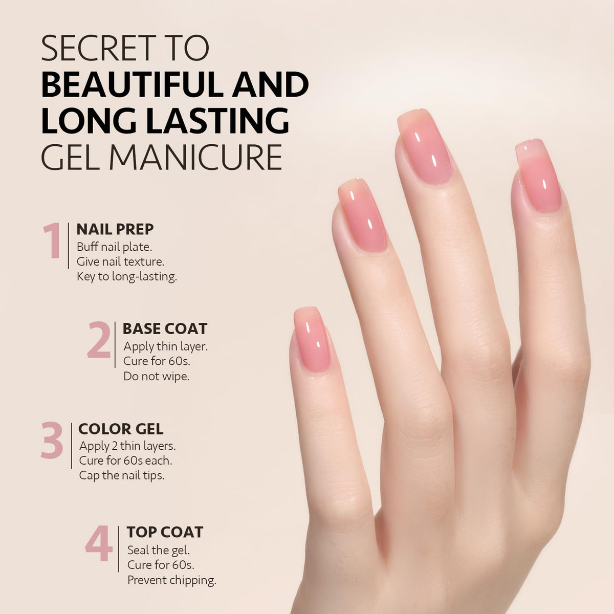 GAOY Sheer Maroon Gel Nail Polish with UV lamp