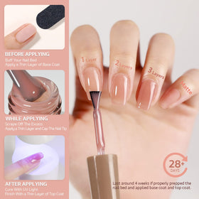 GAOY Sheer Nude Gel Nail Polish 16ml natural pink colour swatch