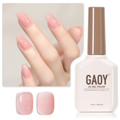 GAOY Sheer Pink Nude Gel Nail Polish 16ml front view
