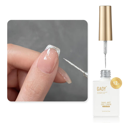 GAOY Silver Cat Eye Gel Nail Polish 12ml front view