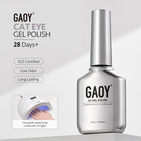 GAOY Silver Glassy Cat Eye Gel Nail Polish in lifestyle setting