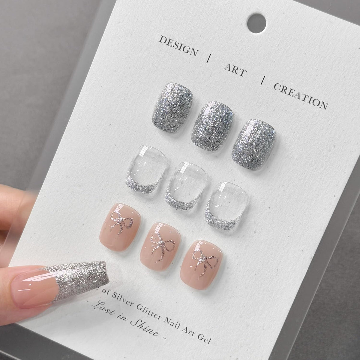 GAOY Silver Glitter Gel Nail Polish precision brush close-up