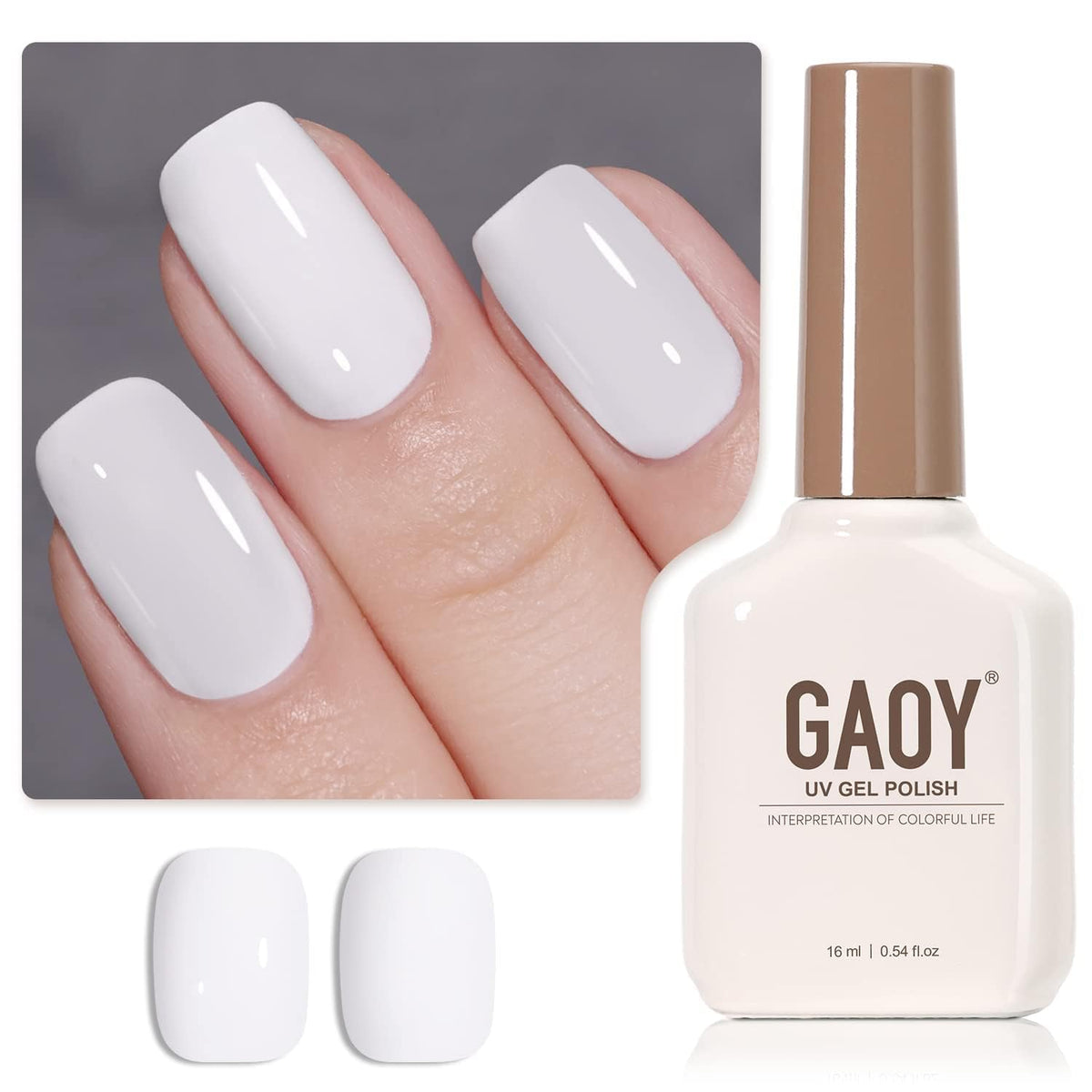 GAOY White Gel Nail Polish 16ml front view