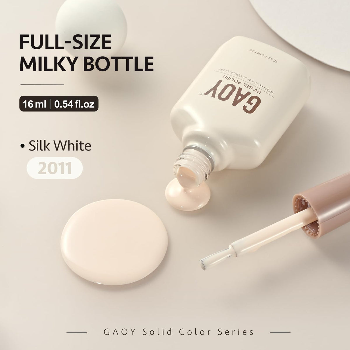 GAOY White Gel Nail Polish application on nails
