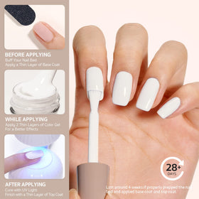GAOY White Gel Nail Polish applied on nails