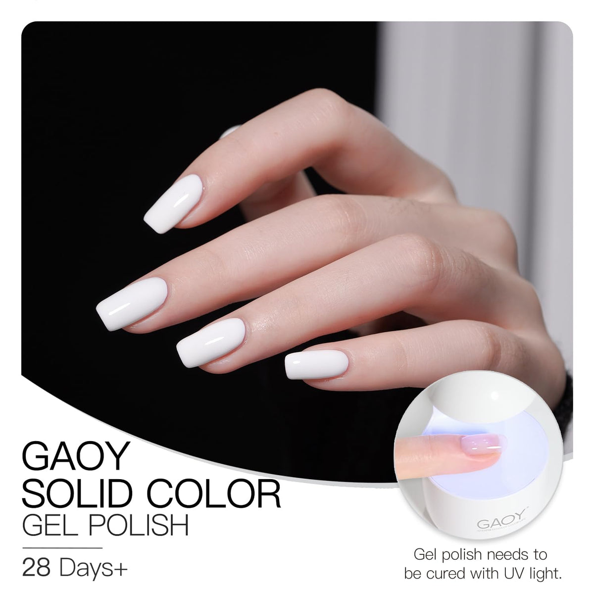 GAOY White Gel Nail Polish with UV LED lamp