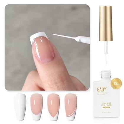 GAOY White Swirl Gel Nail Polish 12ml front view