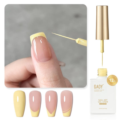 GAOY Yellow Swirl Gel Nail Polish 12ml front view