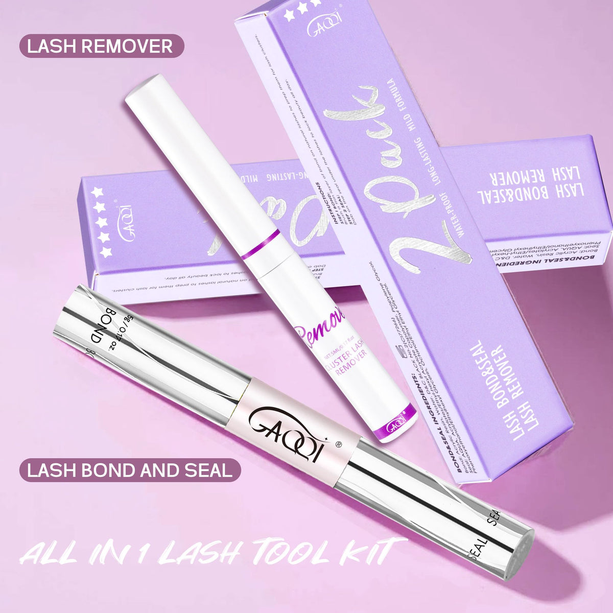 GAQQI Lash Bond and Seal 10ml glue bottle close-up