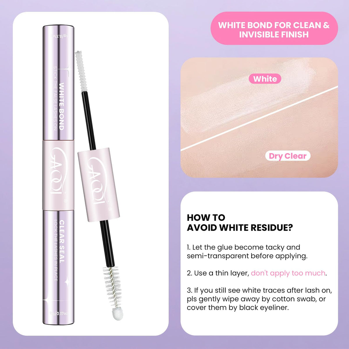GAQQI Lash Bond and Seal 10ml with applicator tip