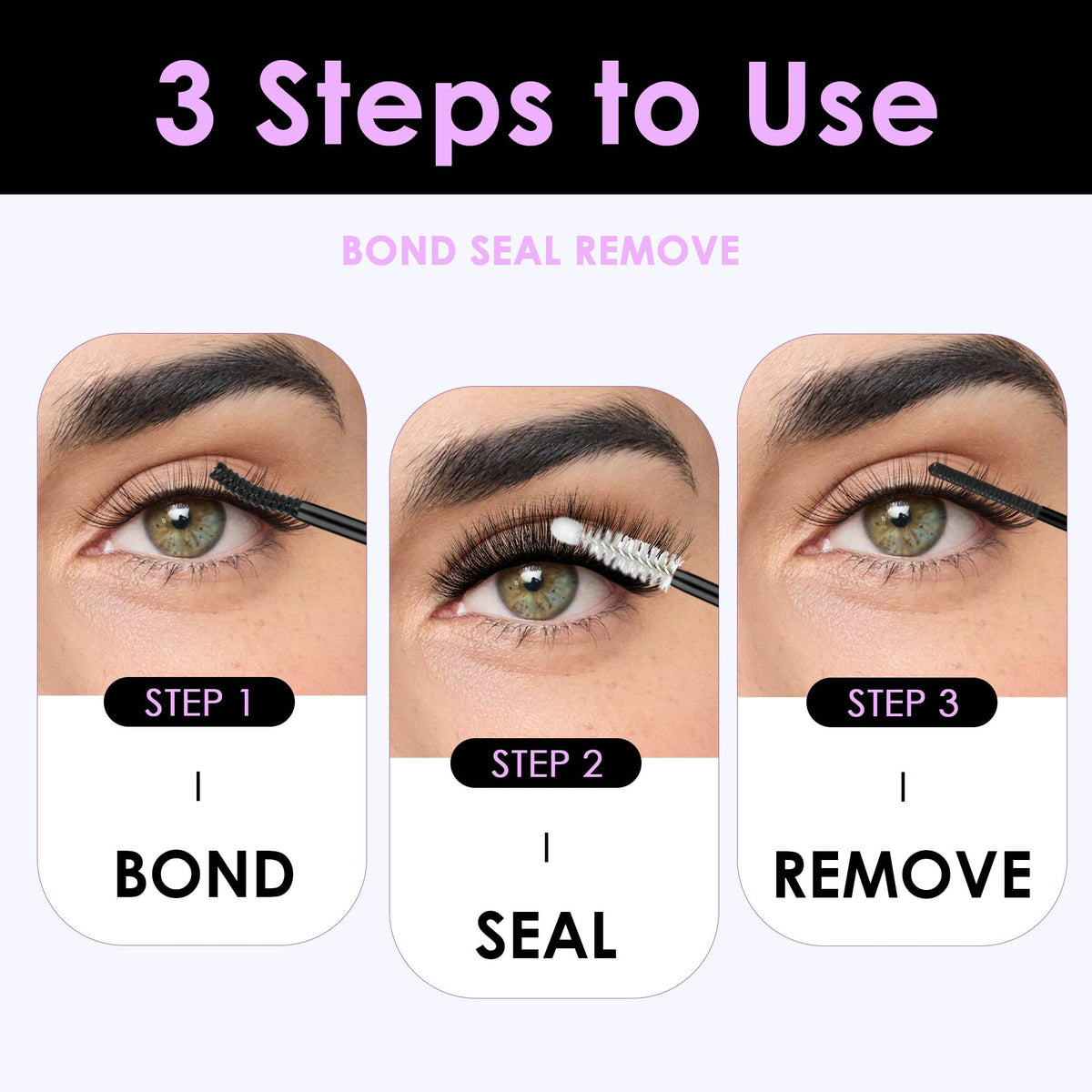 GAQQI Lash Bond and Seal Remover Set components laid out
