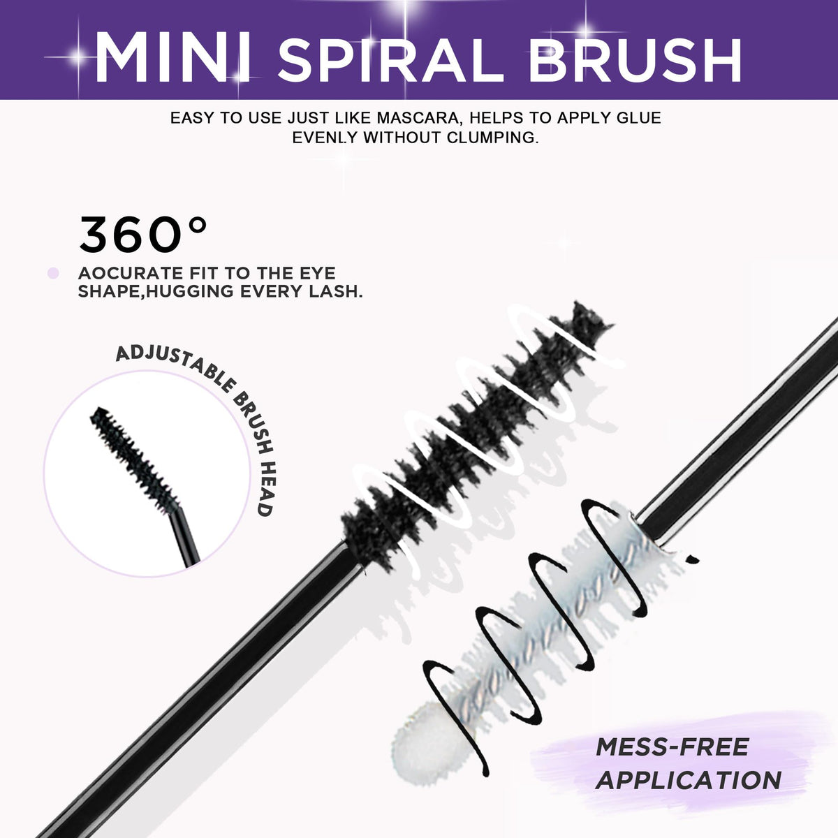 GAQQI Lash Cluster Glue 10ml with brush applicator close-up