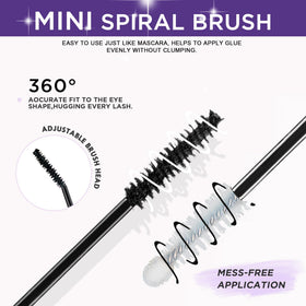GAQQI Lash Cluster Glue 10ml with brush applicator close-up