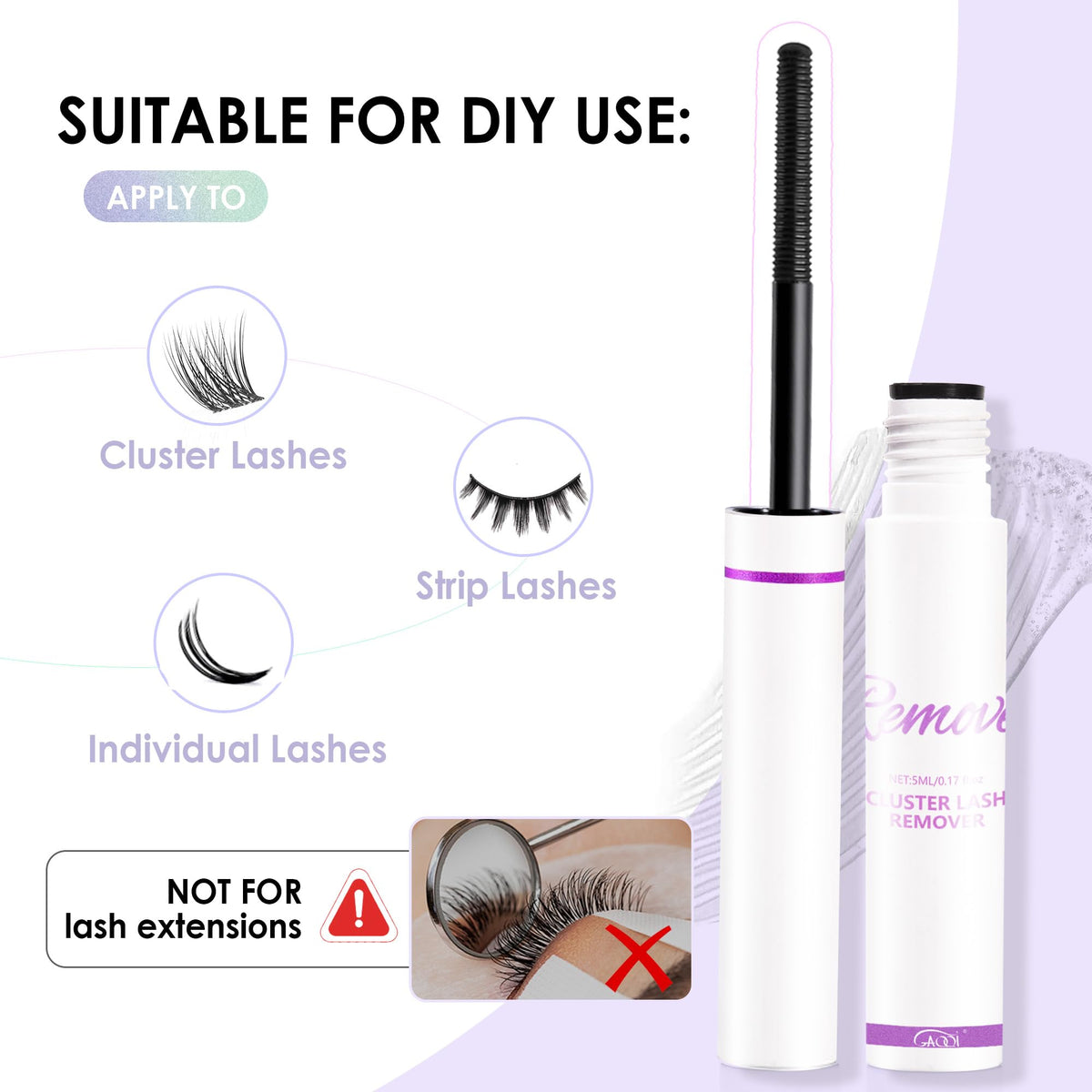 GAQQI Lash Cluster Remover 5ml packaging and contents