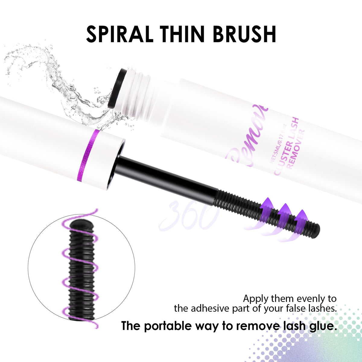 GAQQI Lash Cluster Remover 5ml showing application process