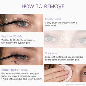 GAQQI Lash Remover 7ml in use on false eyelashes