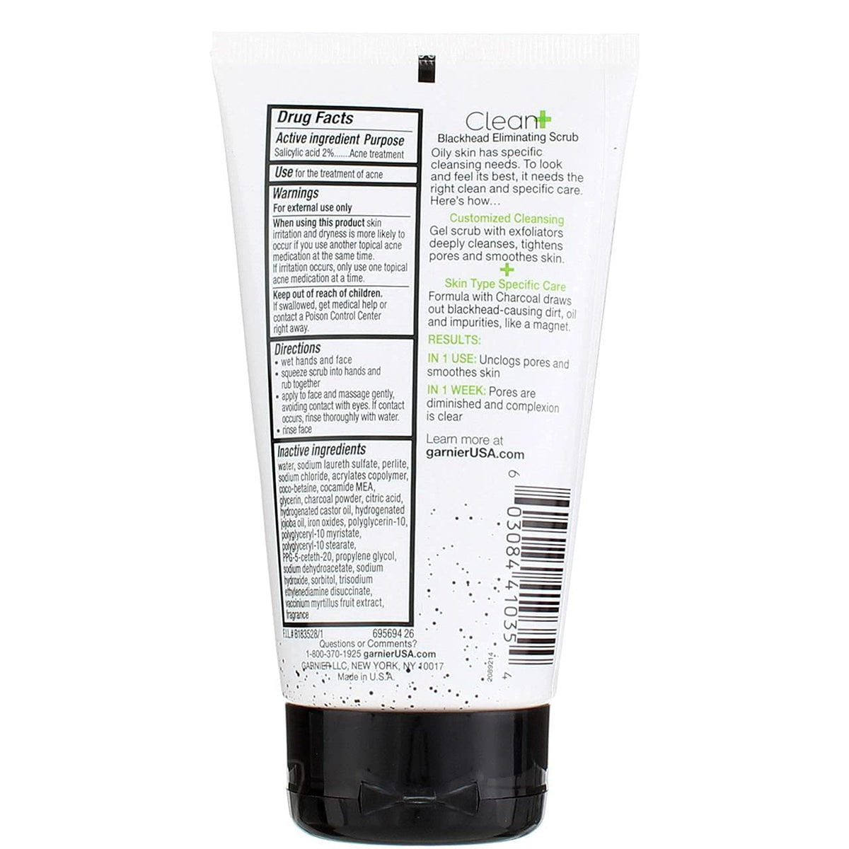Garnier Clean Scrub Blackhead Eliminating 3 Pack 145ml packaging