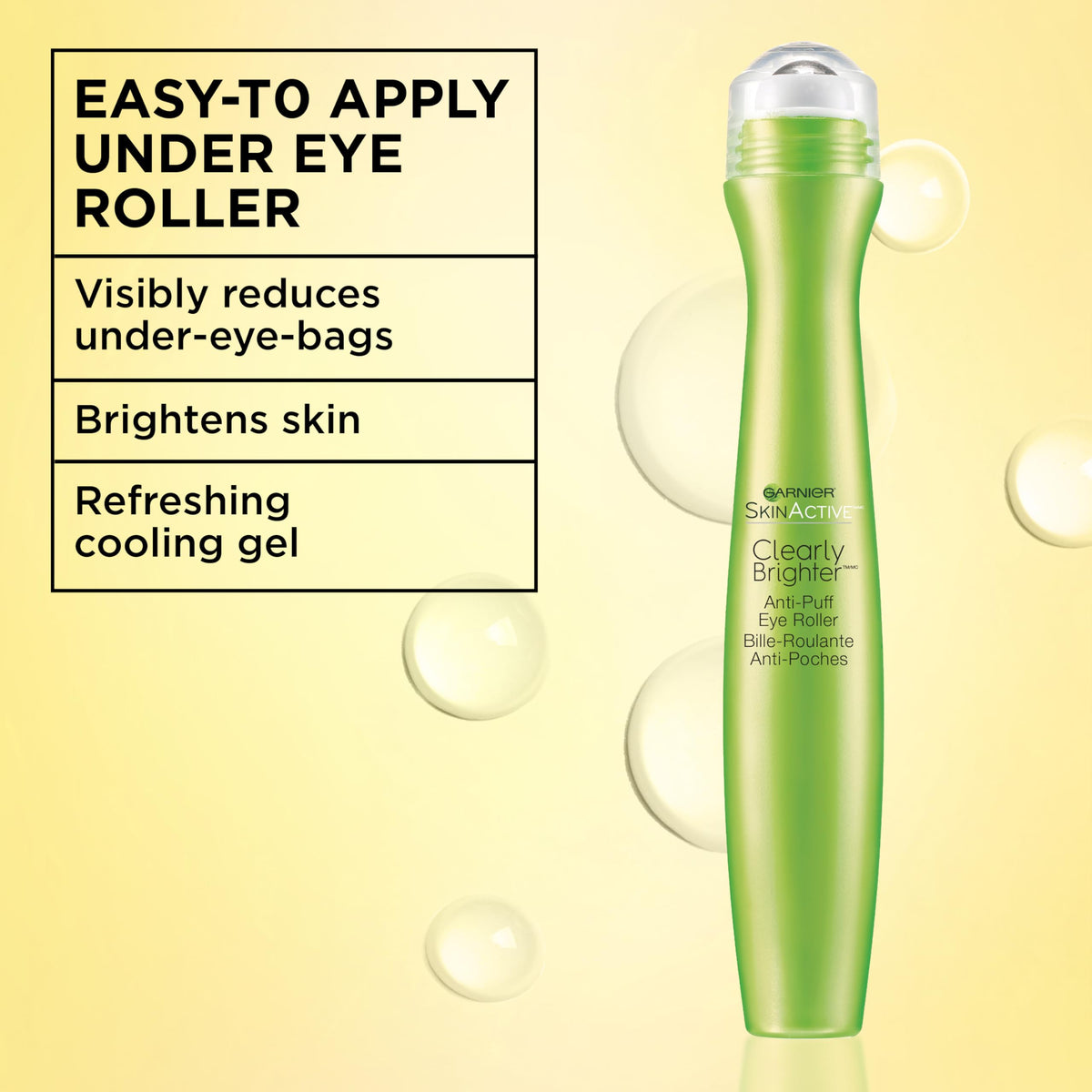 Garnier Clearly Brighter Anti-Puff Eye Roller 15mL back view