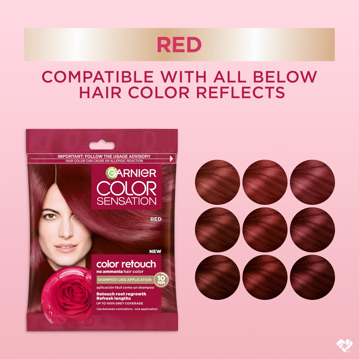 Garnier Color Sensation Demi Permanent Hair Dye 6.6 Red developer packet