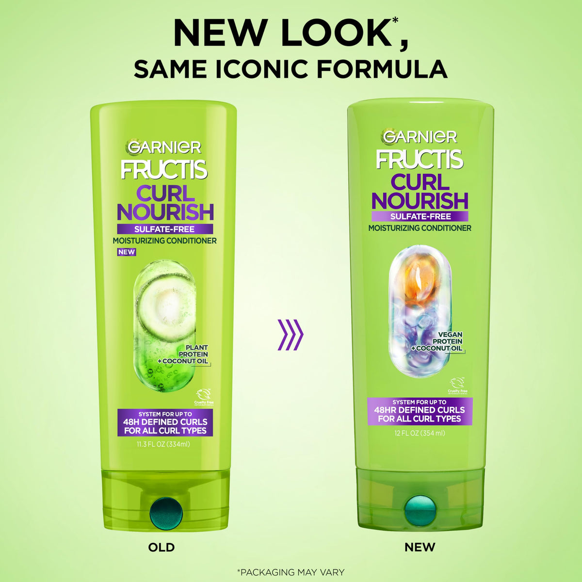 Garnier Curl Nourish Conditioner bottle side view