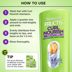 Garnier Curl Nourish Conditioner with other hair care products