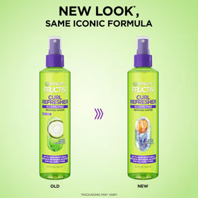 Garnier Curl Refresher bottle with label detail