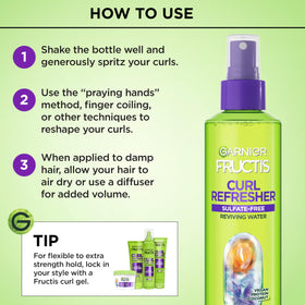 Garnier Curl Refresher ingredients list close-up