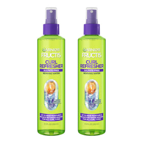 Garnier Curl Refresher Reviving Water Spray front view, 8.5 Fl Oz