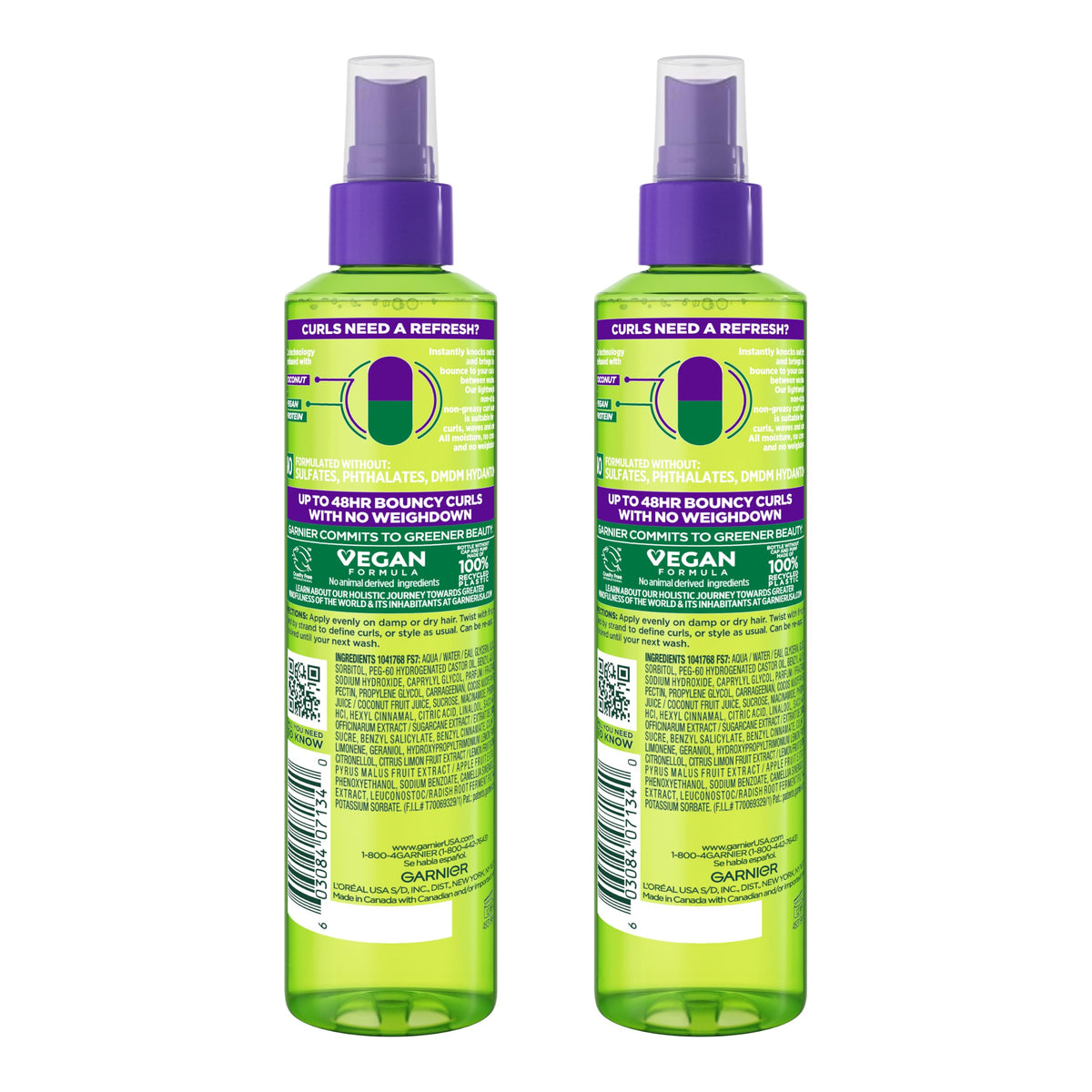 Garnier Curl Refresher Reviving Water Spray packaging