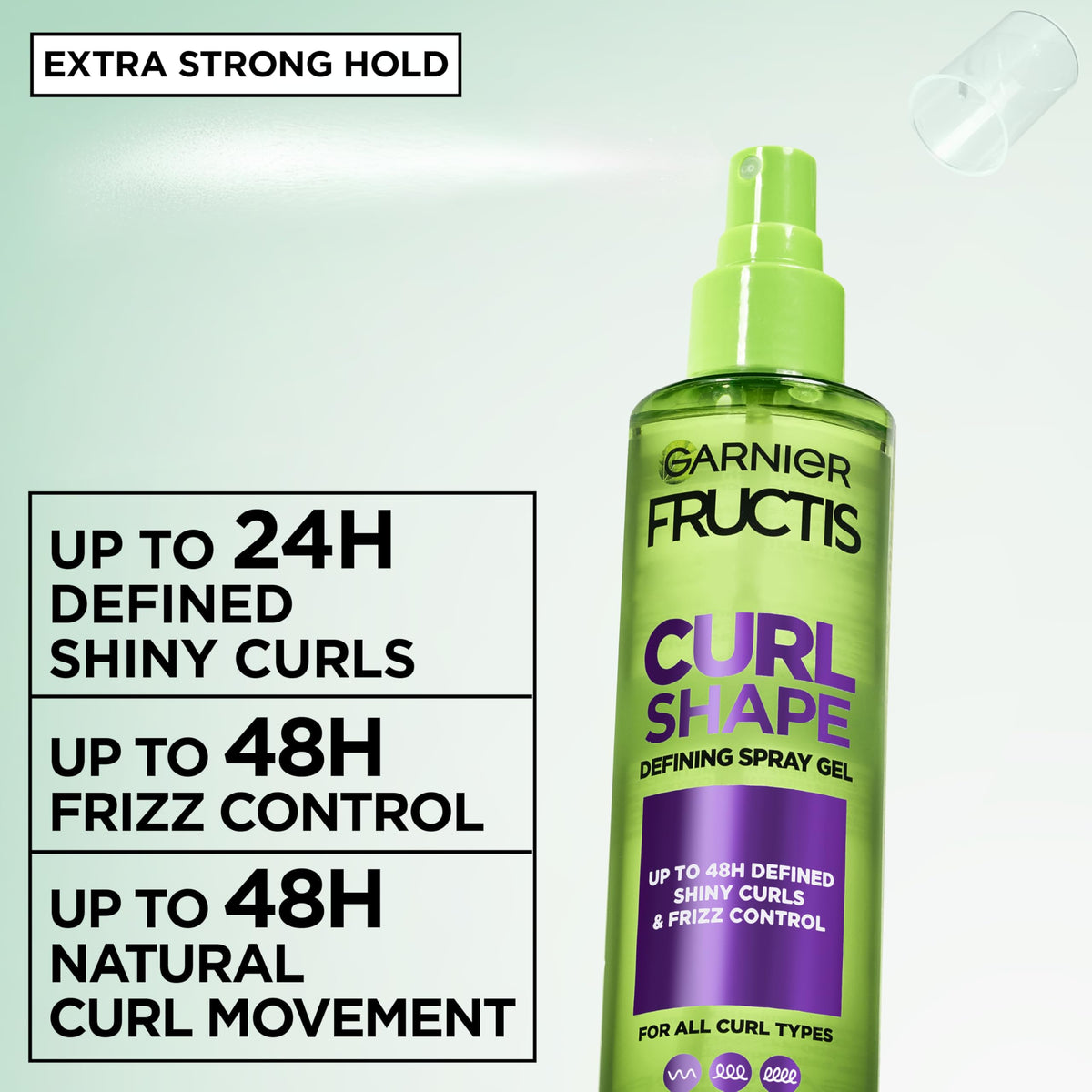 Garnier Curl Shape Defining Spray Gel application on hair