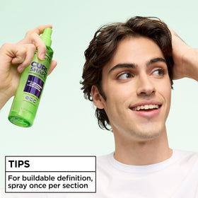 Garnier Curl Shape Defining Spray Gel used on defined curls