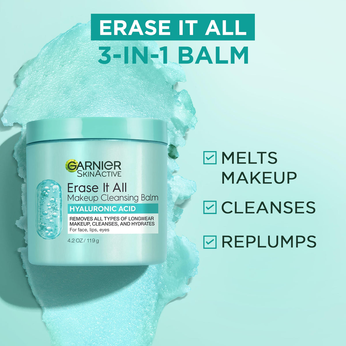 Garnier Erase It All Makeup Cleansing Balm with Hyaluronic Acid