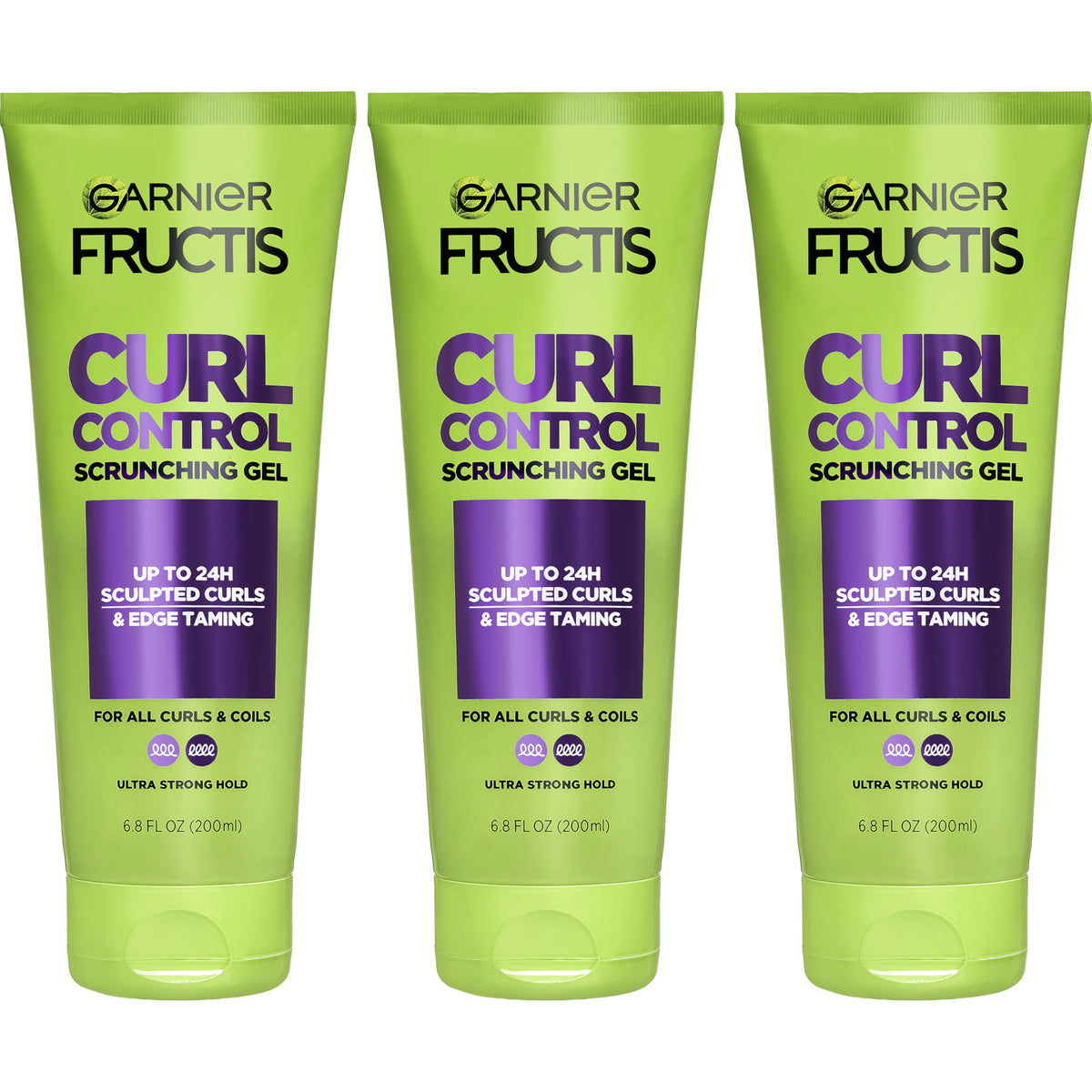Garnier Fructis Curl Control Scrunching Gel 3-Pack front view